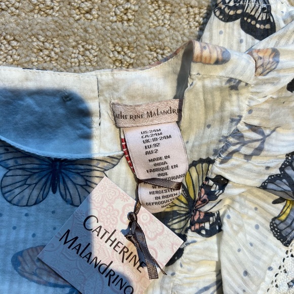 Catherine Malandrino Flutter Sleeve Floral Spring  Cotton Dress 24 Months - Picture 3 of 10